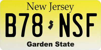 NJ license plate B78NSF
