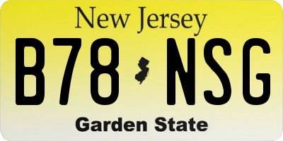 NJ license plate B78NSG