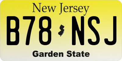 NJ license plate B78NSJ