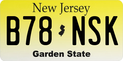 NJ license plate B78NSK