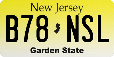 NJ license plate B78NSL