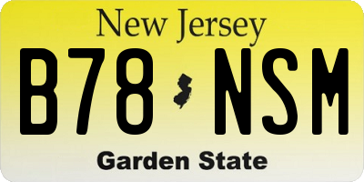 NJ license plate B78NSM