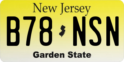 NJ license plate B78NSN