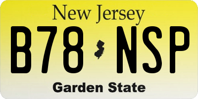 NJ license plate B78NSP
