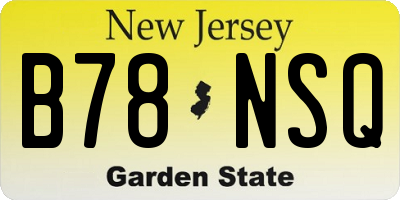 NJ license plate B78NSQ