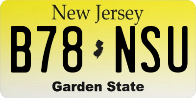 NJ license plate B78NSU
