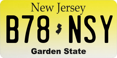 NJ license plate B78NSY