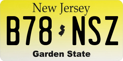 NJ license plate B78NSZ