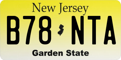 NJ license plate B78NTA