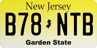 NJ license plate B78NTB