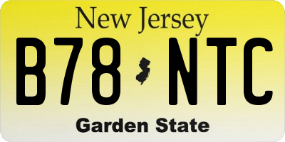 NJ license plate B78NTC