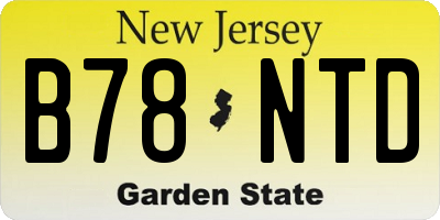 NJ license plate B78NTD