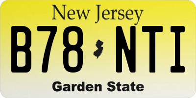 NJ license plate B78NTI