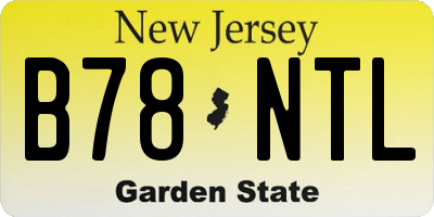 NJ license plate B78NTL