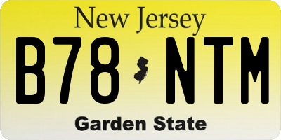 NJ license plate B78NTM