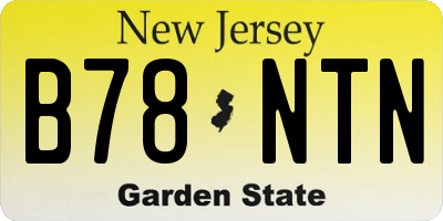 NJ license plate B78NTN