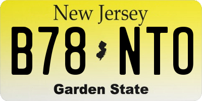 NJ license plate B78NTO