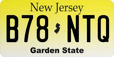 NJ license plate B78NTQ
