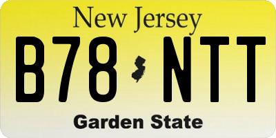 NJ license plate B78NTT