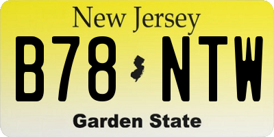 NJ license plate B78NTW