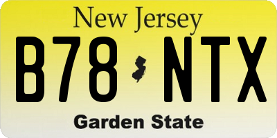 NJ license plate B78NTX