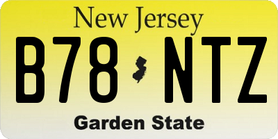 NJ license plate B78NTZ