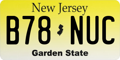 NJ license plate B78NUC