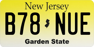 NJ license plate B78NUE