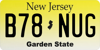 NJ license plate B78NUG