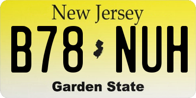 NJ license plate B78NUH