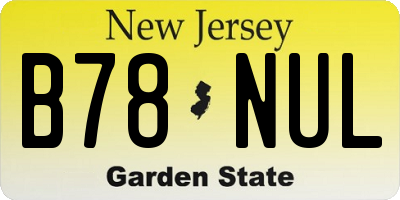 NJ license plate B78NUL