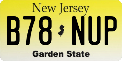 NJ license plate B78NUP