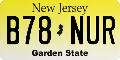 NJ license plate B78NUR