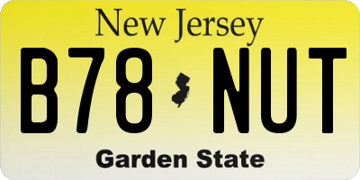 NJ license plate B78NUT