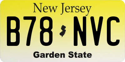 NJ license plate B78NVC