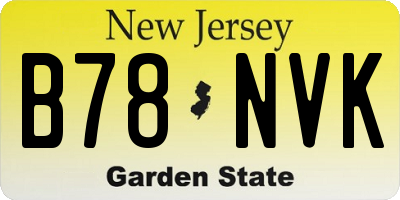 NJ license plate B78NVK