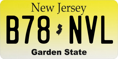 NJ license plate B78NVL