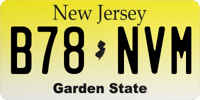 NJ license plate B78NVM