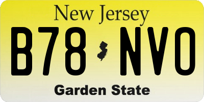 NJ license plate B78NVO