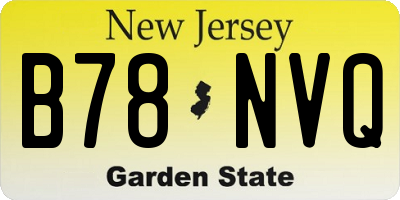 NJ license plate B78NVQ