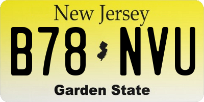 NJ license plate B78NVU