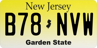 NJ license plate B78NVW