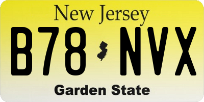 NJ license plate B78NVX