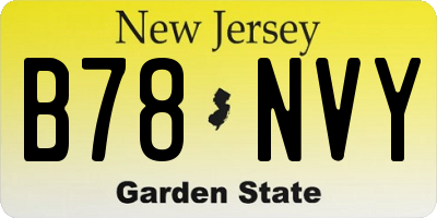 NJ license plate B78NVY