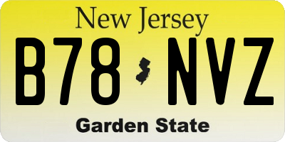 NJ license plate B78NVZ