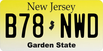 NJ license plate B78NWD