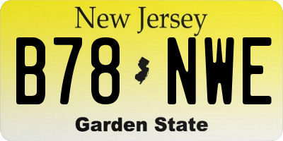 NJ license plate B78NWE