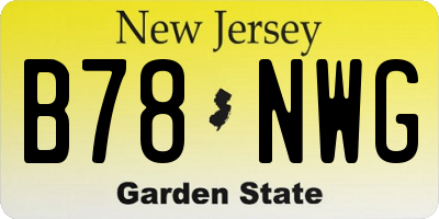 NJ license plate B78NWG