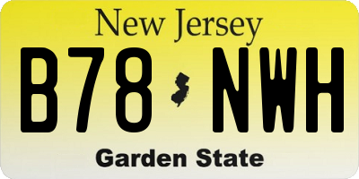 NJ license plate B78NWH