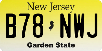 NJ license plate B78NWJ